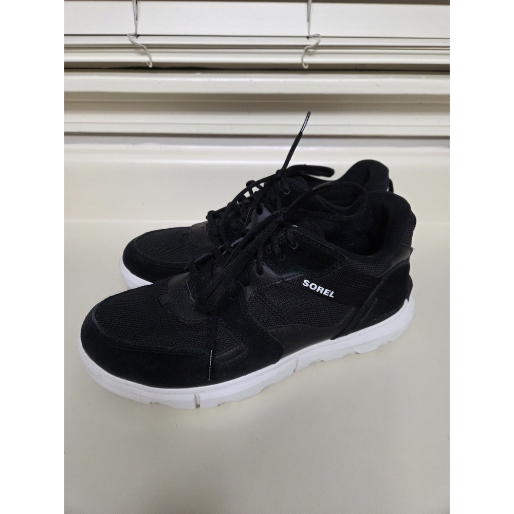 Sorel Women's NL4883-010 Black Suede Mesh Sneakers Shoes Size 10.5
